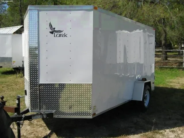 12ft White Single Axle Cargo  Trailer