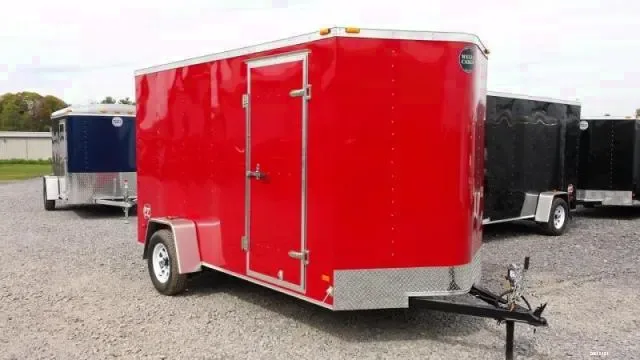 12ft Red SA Cargo Trailer w/V-nose