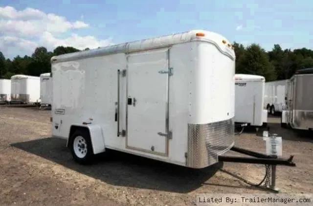 12FT WHITE FLAT FRONT CARGO TRAILER