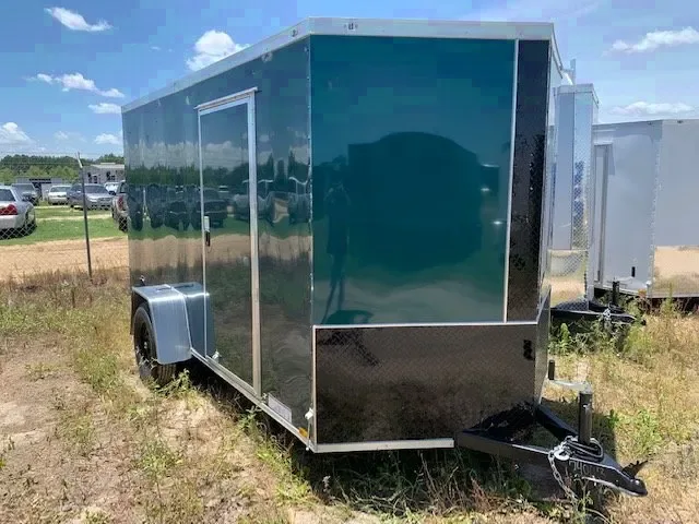 12ft Green Cargo Trailer w/Black Trim