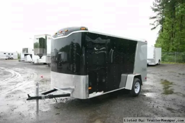 BLACK AND WHITE TWO TONE 12FT CARGO TRAILER