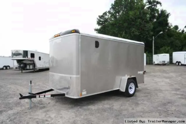 BEIGE 12FT FLAT FRONT CARGO TRAILER