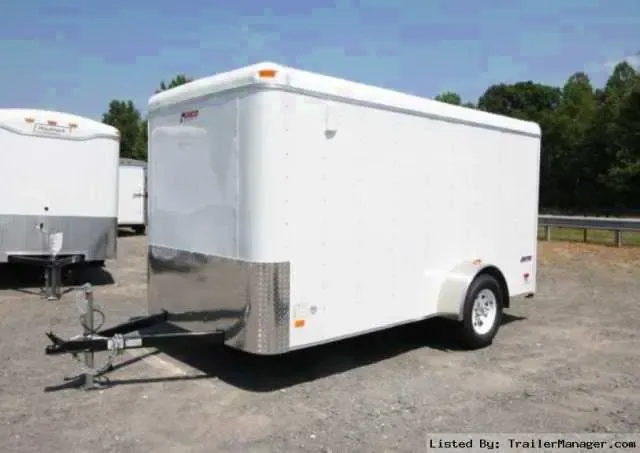WHITE FLAT FRONT 12FT CARGO TRAILER