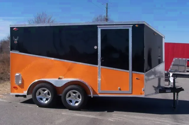 Orange/Black 14ft Cargo Trailer w/2-3500lb Axles