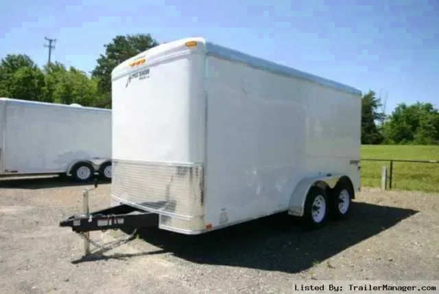 14ft White Flat Front Cargo Trailer