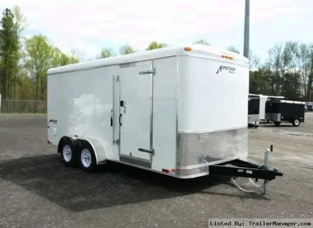 16FT WHITE FLAT FRONT CARGO TRAILER W/SIDE DOOR