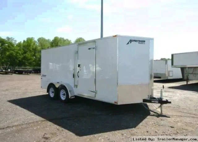WHITE 16FT CARGO TRAILER WITH V-NOSE