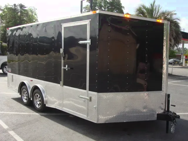 16FT DOUBLE REAR DOOR CARGO TRAILER W/3500LB AXLES