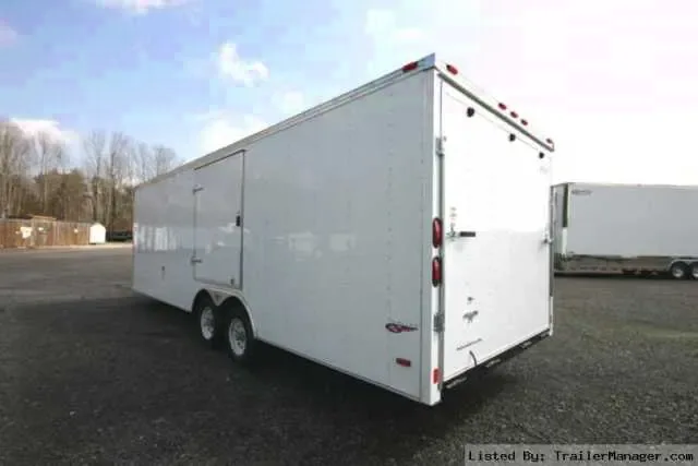 24ft WHITE AUTO TRAILER W/ FINISHED INTERIOR
