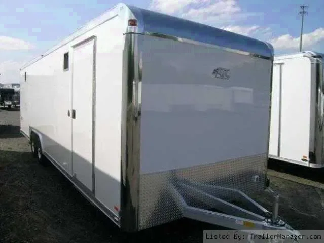 28FT WHITE CARGO TRAILER-FLAT FRONT