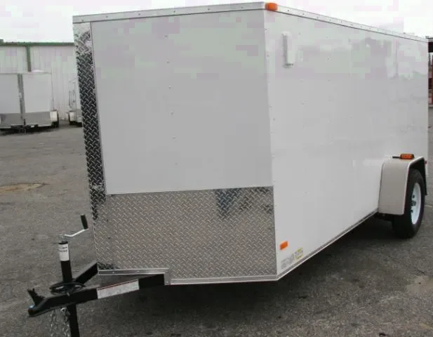 12FT Cargo Trailer-White Ramp