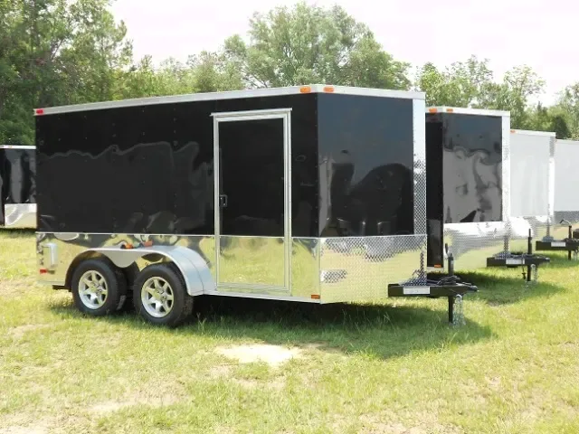 12ft Cargo Trailer Black With Ramp