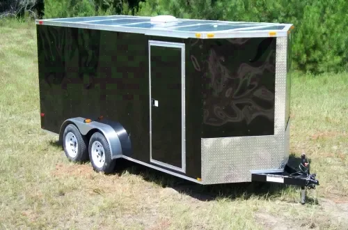 BLACK V-NOSE BUMPER PULL CARGO TRAILER 16FT