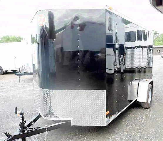 Cargo 12ft Black V-Nose Double Rear Door