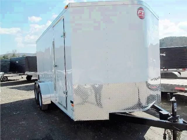 Cargo 14ft  White V-Nose with Ramp