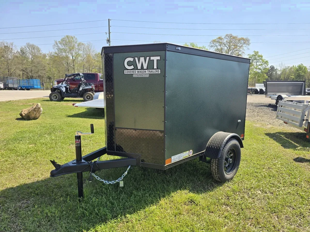 Enclosed 2026 4X6 Covered Wagon Trailers 4×6 Enclosed Trailer With Swing Door -eccw406-109451 4 ft. x6 ft.