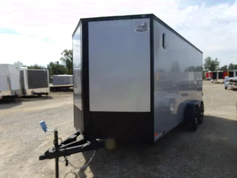 Enclosed 6.83X16 Covered Wagon Trailers 7 X 16 CONTACTOR model cargo tool trailer -ECCW716-84348 6.83 ft. x16 ft.