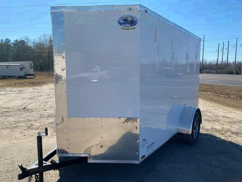 2025 Quality Cargo 6x10 White Enclosed Trailer with Ramp Door