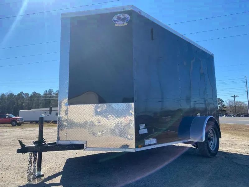 2025 Quality Cargo 6x10 Black Enclosed Trailer with Ramp Door