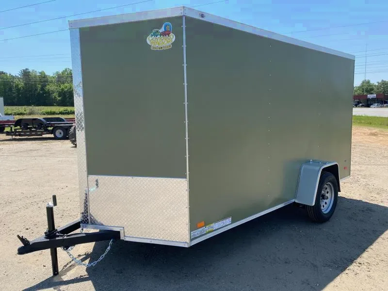 2025 Covered Wagon 6x12 Enclosed Cargo Trailer - Olive Green