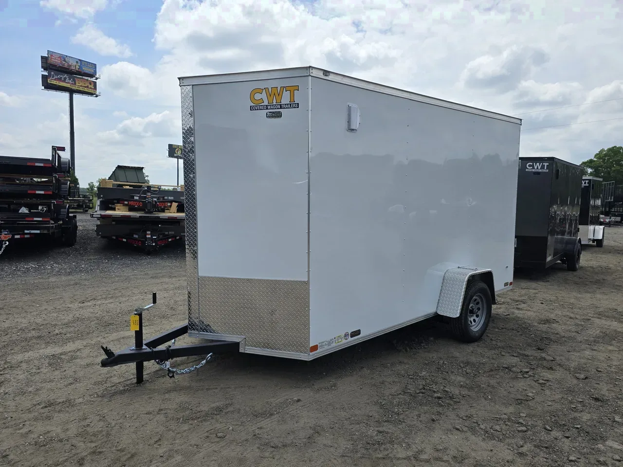 Enclosed 2026 6X12 Covered Wagon Trailers 6×12 Single Axle Enclosed Trailer With Ramp Door -ECCW612-111837 6 ft. x12 ft.