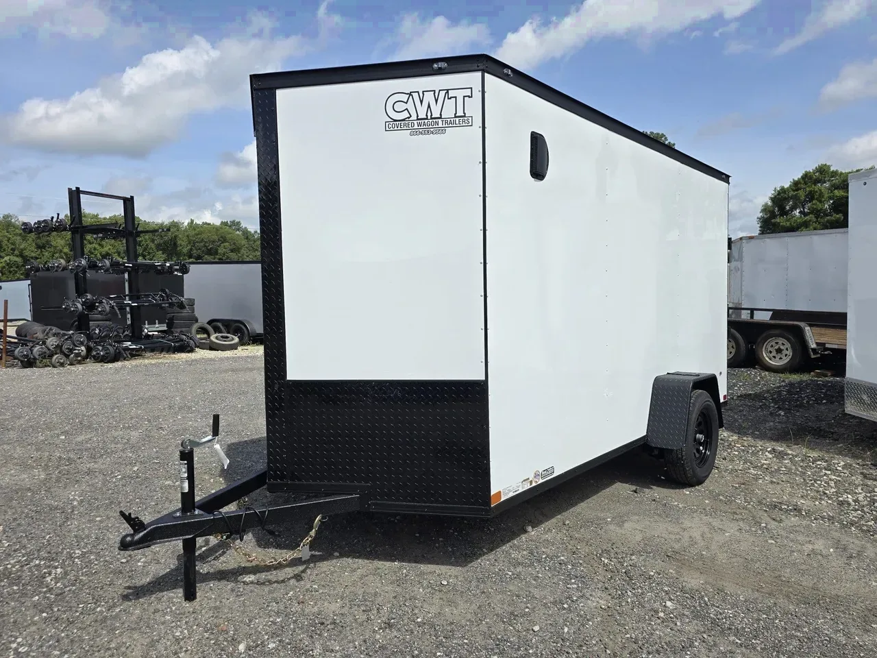 Enclosed 2027 6X12 Covered Wagon Trailers 6×12 enclosed Trailer White Blackout -ECCW612-114265 6 ft. x12 ft.