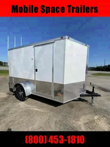 2025 Freedom 7x10 White Enclosed Cargo Trailer for Motorcycles