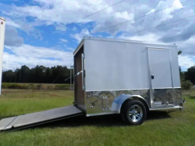 New 2025 Quality Cargo 7x10 White Enclosed Trailer with Ramp Door - Make Offer!
