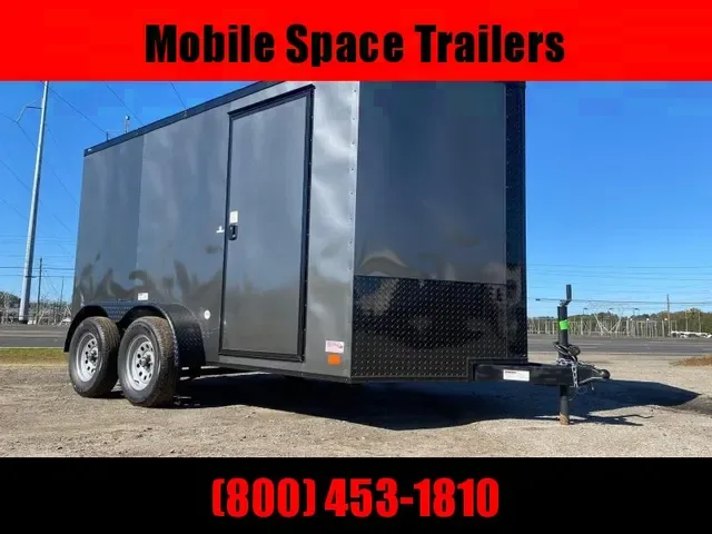 2025 NationCraft 7x12 Charcoal Blackout Enclosed Cargo Trailer