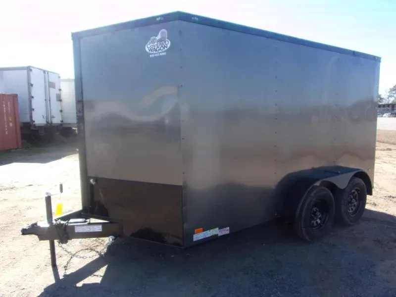 2025 Covered Wagon 7x12 Charcoal Blackout Tandem Axle Enclosed Cargo Trailer
