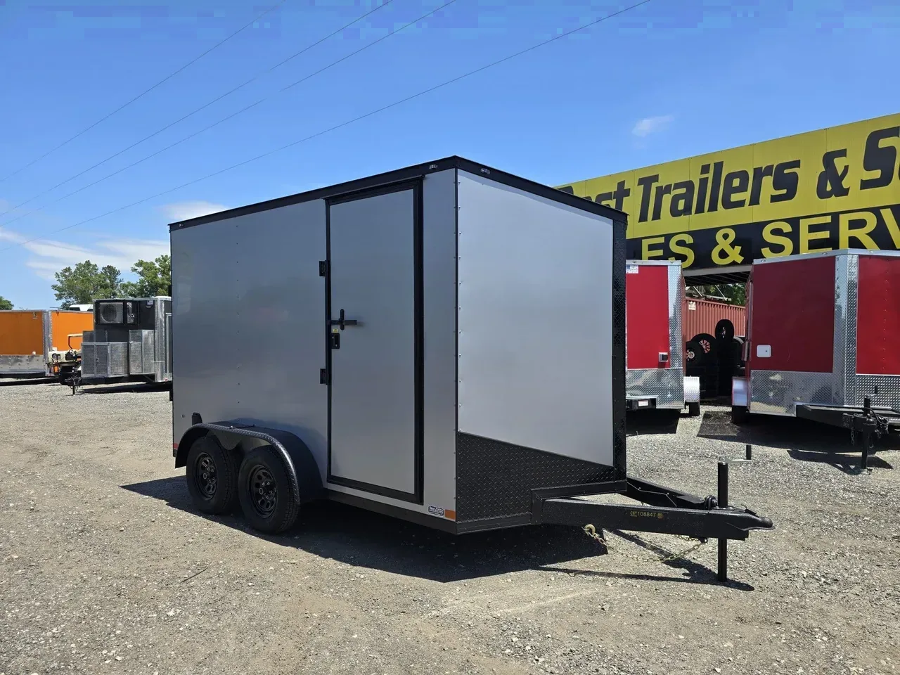 Enclosed 2026 7X12 Covered Wagon Trailers 7X12 Tandem Axle Enclosed Trailer With Slant V-Nose -ECCW712-108847 7 ft. x12 ft.