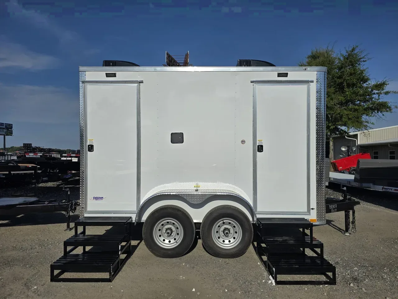 Enclosed 2027 7X12 Freedom Trailers 7&amp;#215;12 Enclosed Deluxe Double Bathroom Trailer -eccw712-bathroom-088937 7 ft. x12 ft.