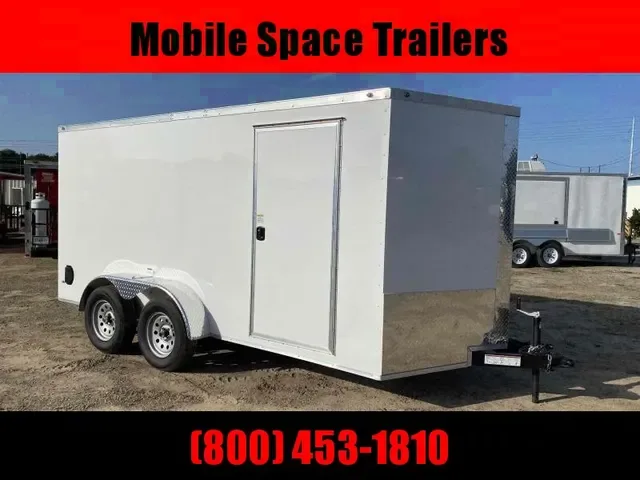 New 2025 NationCraft 7x14 Enclosed Cargo Trailer - White