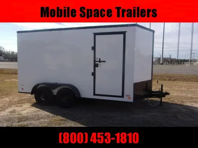 2025 Covered Wagon 7x14 White Blackout Enclosed Cargo Trailer