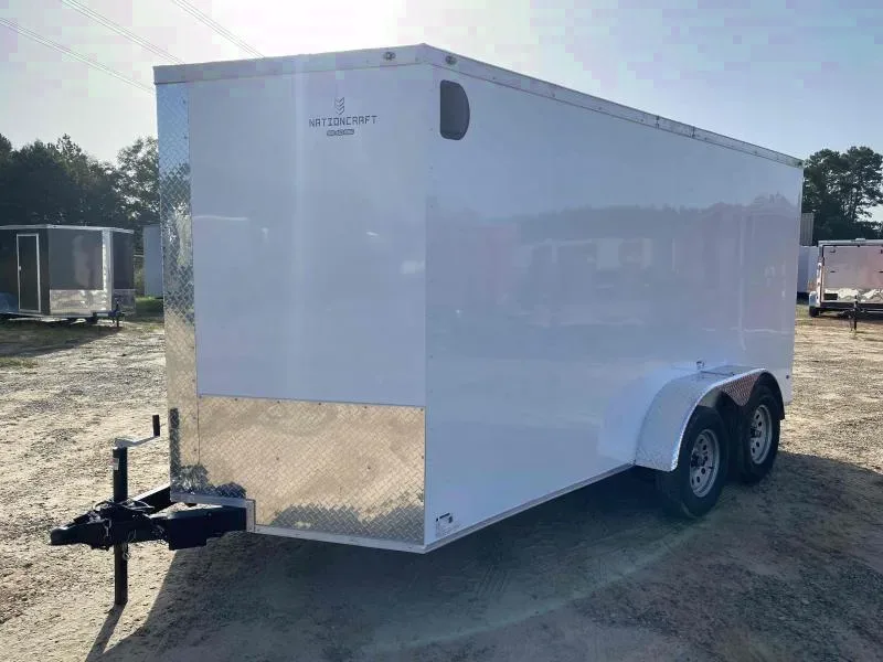 2025 NationCraft 7x14 Enclosed Cargo Trailer – Pristine White
