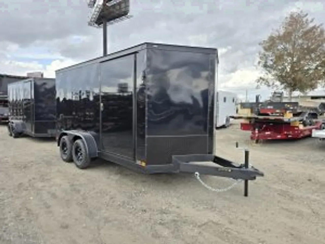 Enclosed 2026 7X14 Covered Wagon Trailers 7×14 TA black blackout enclosed motorcycle trailer -eccw714-108797 7 ft. x14 ft.