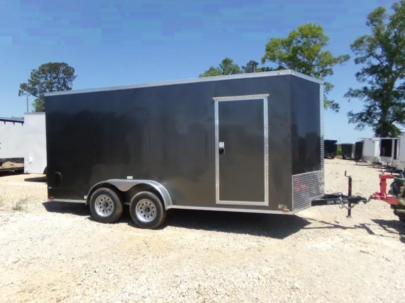2025 Quality Cargo 7x16 Grey Cargo Trailer with Ramp Door - Bonaire, GA