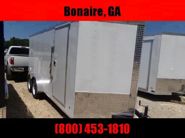 2025 Freedom 7x16 White Cargo Trailer with Ramp Door - Bonaire, GA