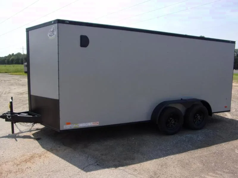 2025 Covered Wagon 7x16 Silver Blackout Enclosed Cargo Trailer