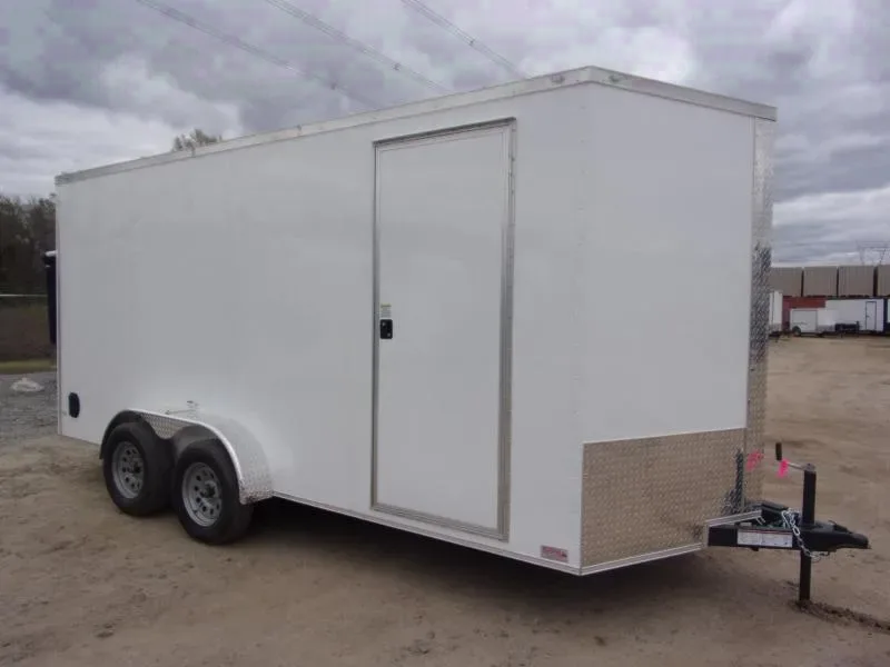 2025 NationCraft 7x16 Enclosed Cargo Trailer - White with Ramp Door - Make An Offer