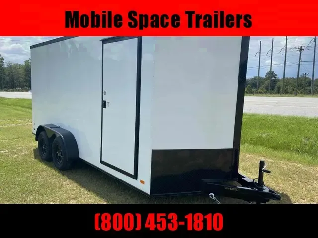 2025 Covered Wagon 7x16 White Blackout Enclosed Cargo Trailer