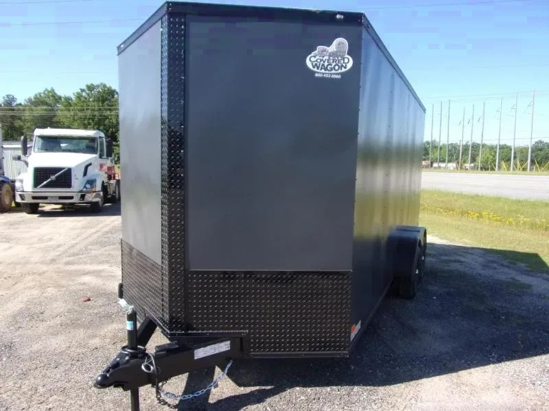 2025 Covered Wagon 7x16 Charcoal Blackout Cargo Trailer