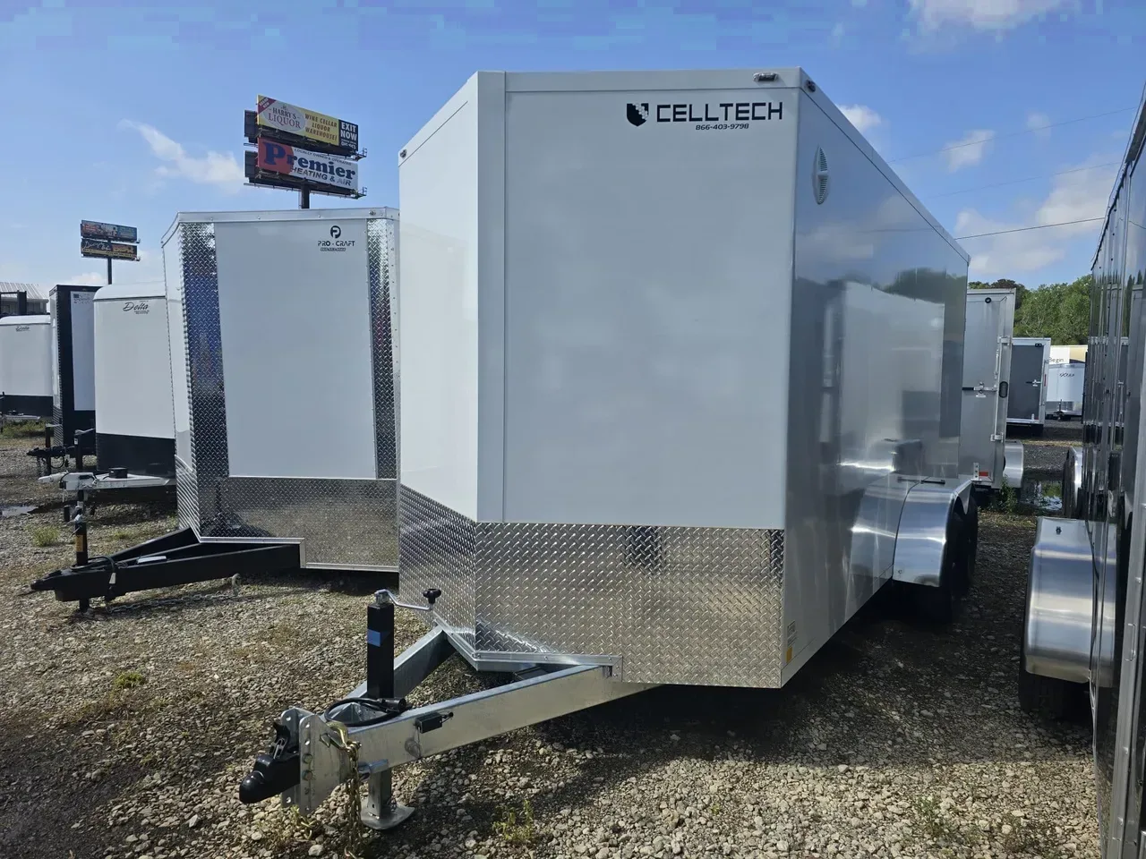 Enclosed 2026 7X16 Cell Tech 7×16 Tandem Axle 10K Heavy Duty Steel Enclosed Trailer -eccw716-002081 7 ft. x16 ft.