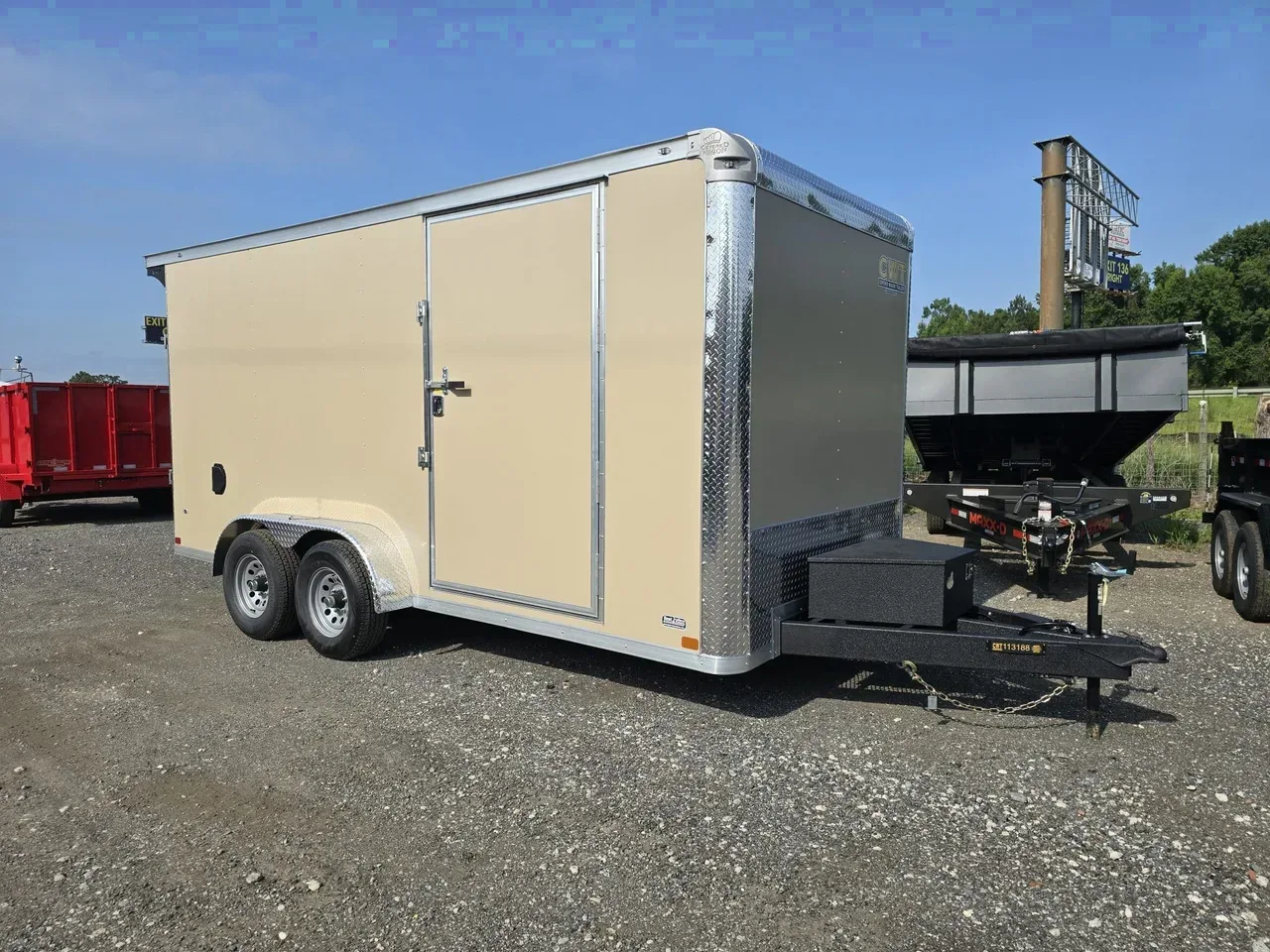 Enclosed 2026 7X16 Covered Wagon Trailers 7X16 10K Enclosed Landscape Trailer With 7′ Interior -ECCW716-113188 7 ft. x16 ft.