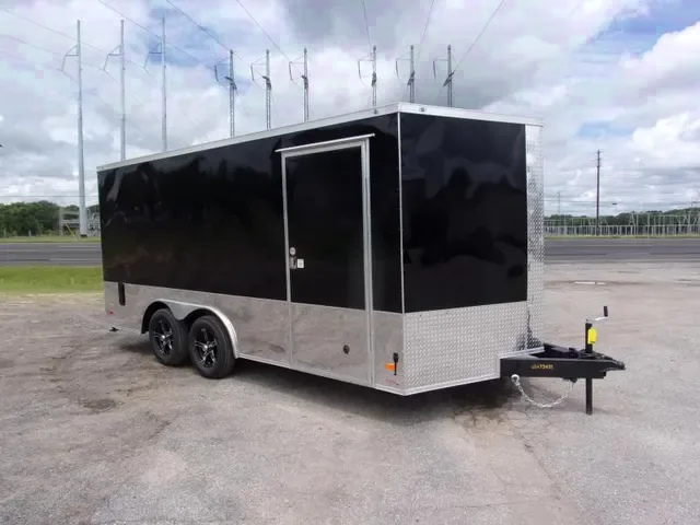 Premium 2025 Covered Wagon 8.5x16 Black Cargo Trailer - Submit Your Bid