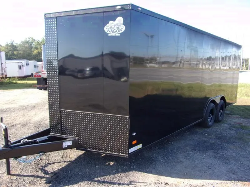 2025 Covered Wagon 8.5x20 Black 7K Blackout Semi-Screwless Carhauler