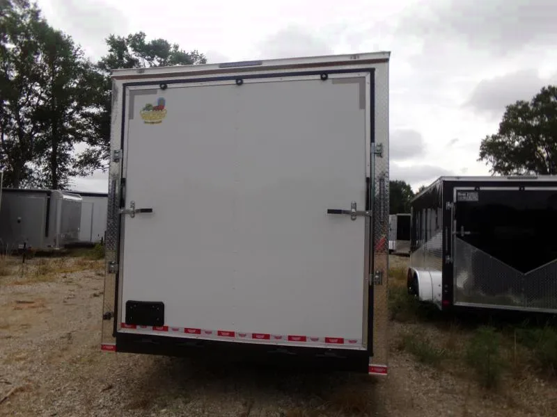 2025 Covered Wagon 8.5x24 10k White Enclosed Carhauler w/ Ramp Door