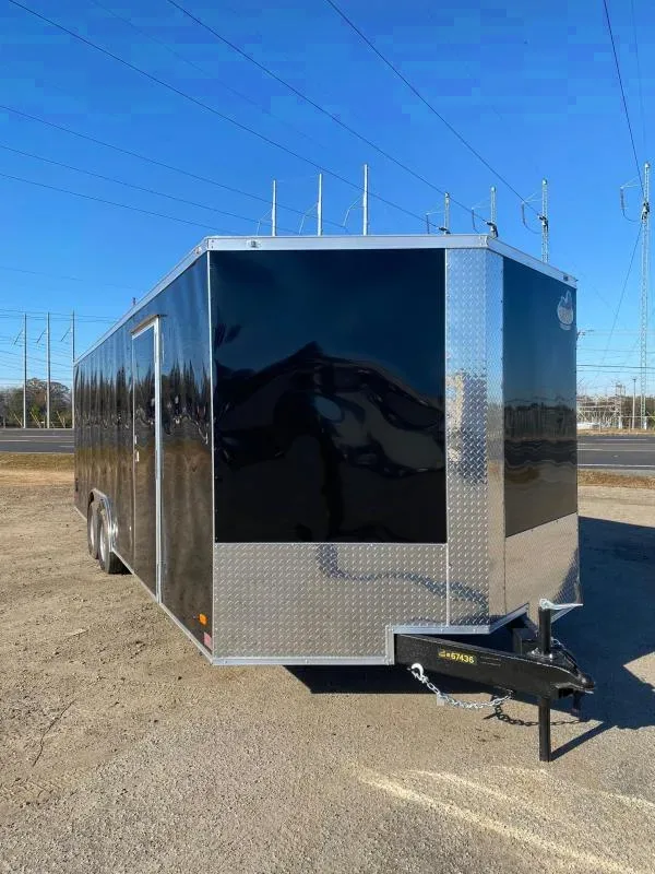 2025 Covered Wagon 8.5x24 Black Enclosed Carhauler Trailer