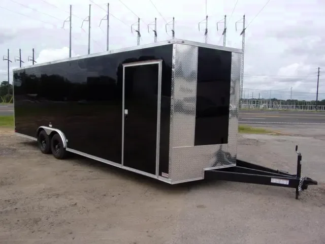2025 NationCraft 8.5x24 Black Enclosed Car Hauler with Ramp Door - Tandem Axle