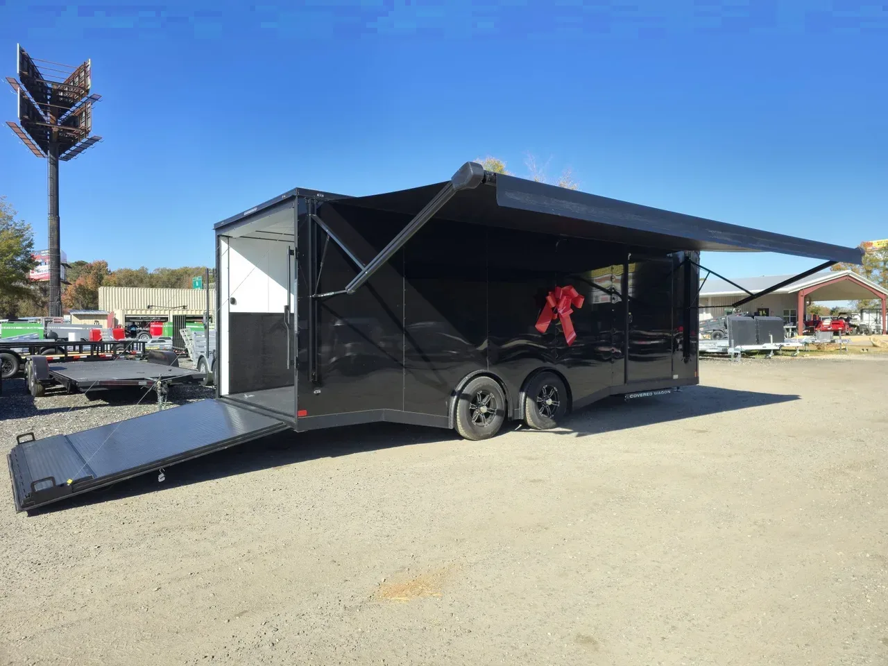 Car Hauler Trailer 2025 8.5X24 Covered Wagon Trailers 8.5×24′ Enclosed Car Hauler Finished Interior -eccw8524-103802 8.5 ft. x24 ft.